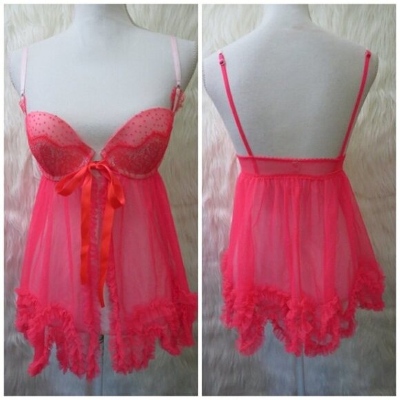 Victoria’s Secret Ruffle Tie lace babydoll 36B - Picture 4 of 4